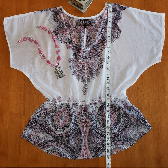 EUP Cowgirl Up Blouse white/pink Size Small - Picture 3 of 5